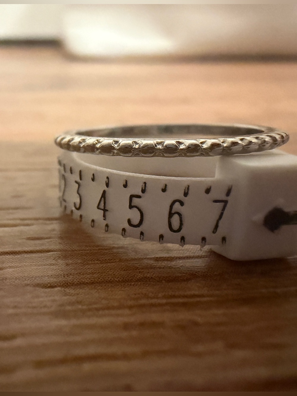 Silver Toned Textured Stackable Ring
